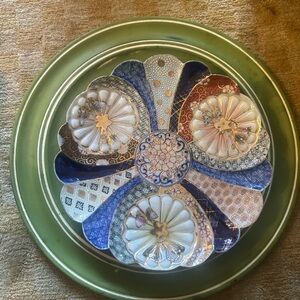 Antique, Japanese Imari, Lotus Plate, With Scalloped Edges, Signed,
